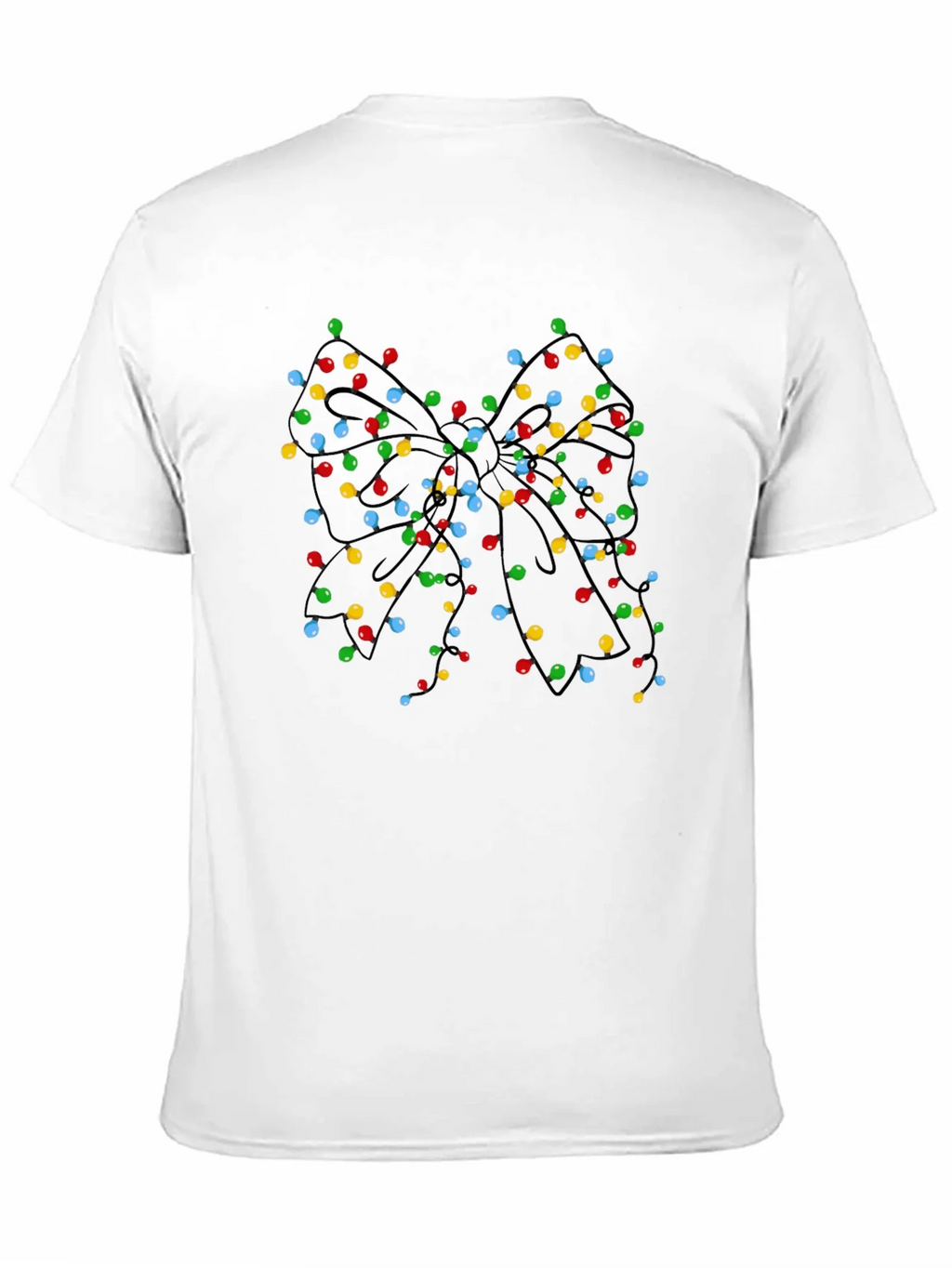 Christmas Lights Bow Black T-Shirt product image 10