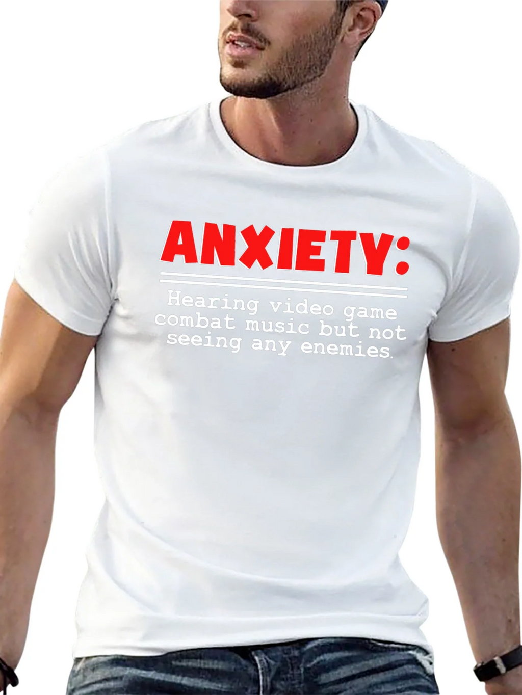 Anxiety Gamer T-Shirt - Combat Music No Enemies product image 12