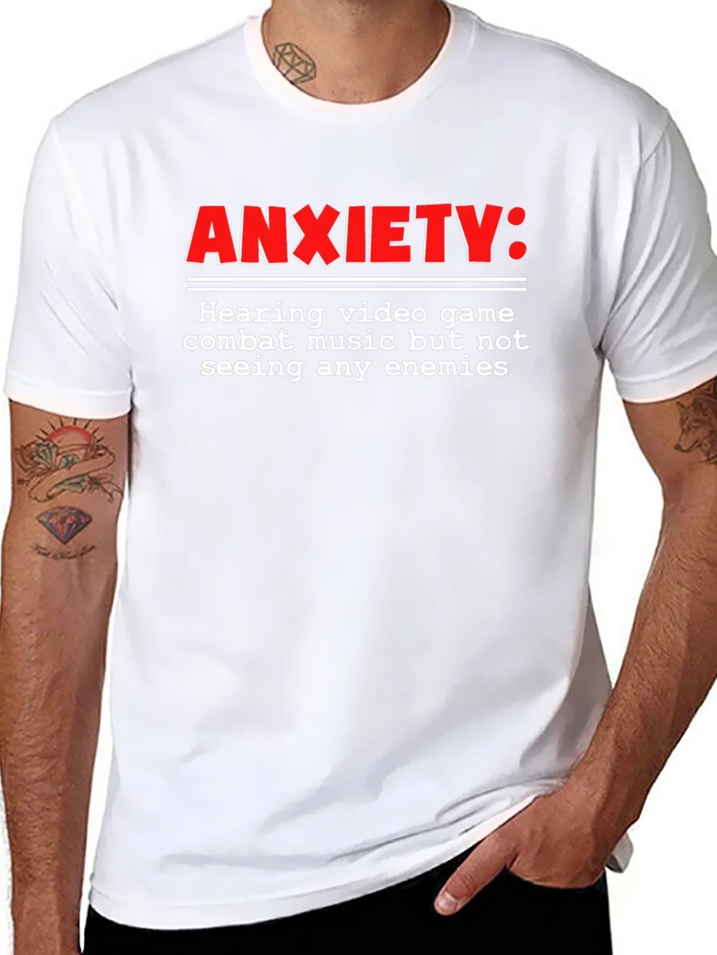 Anxiety Gamer T-Shirt - Combat Music No Enemies product image 7