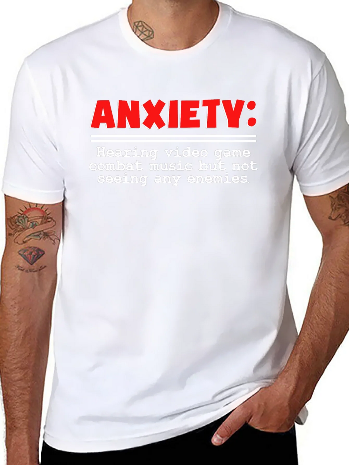 Anxiety Gamer T-Shirt - Combat Music No Enemies product image 7
