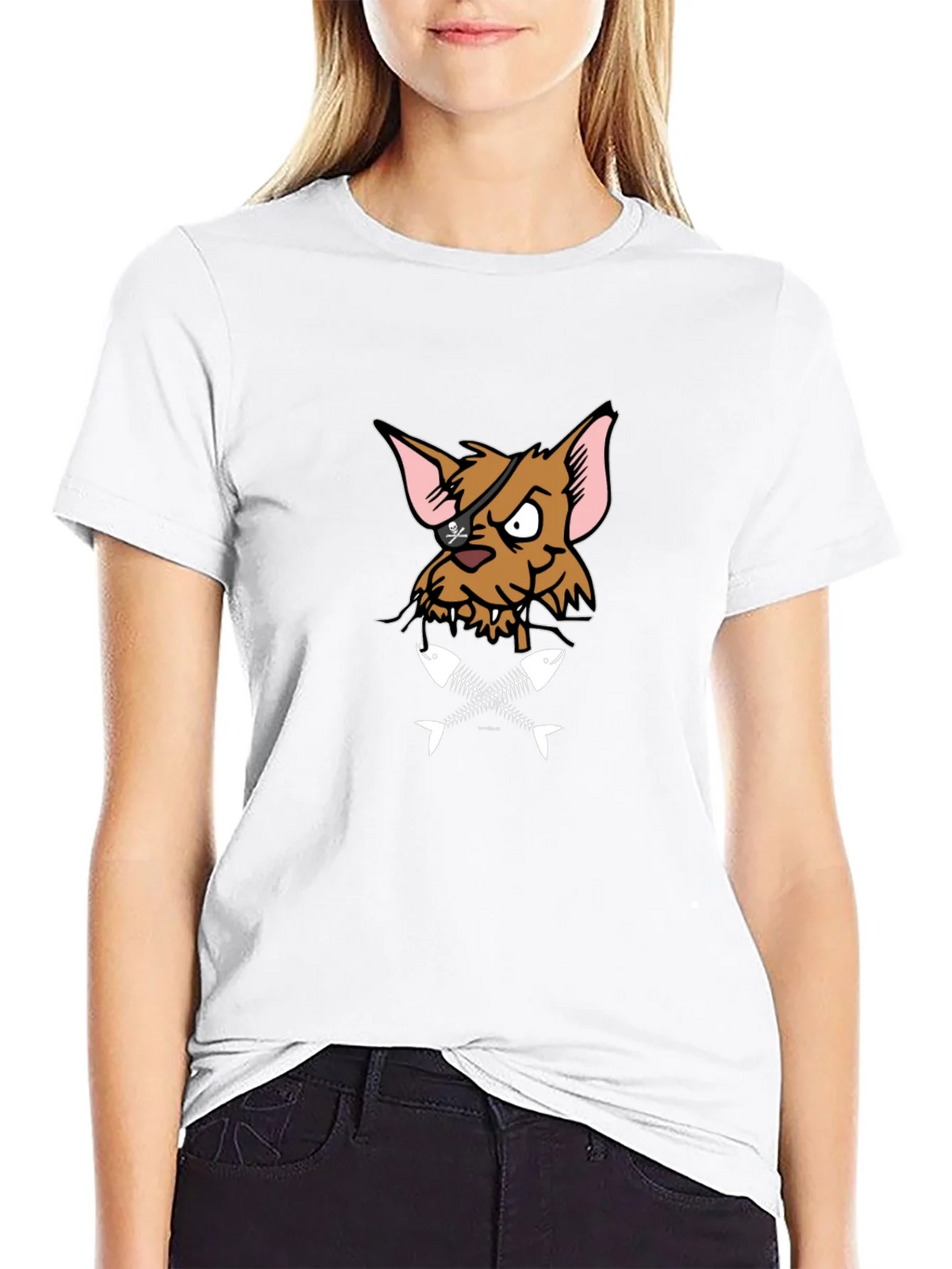 Pirate Cat T-Shirt - Fish Bones Design product image 8