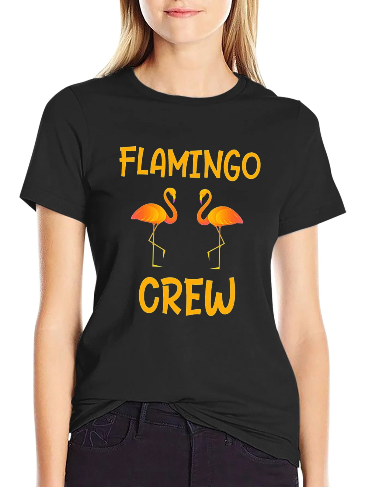Flamingo Crew Graphic Tee - Tropical Summer Vibes product image 1