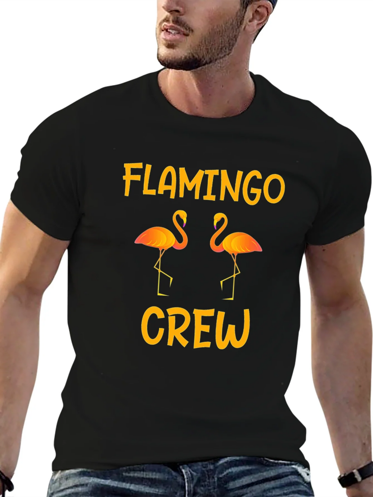 Flamingo Crew Graphic Tee - Tropical Summer Vibes product image 3