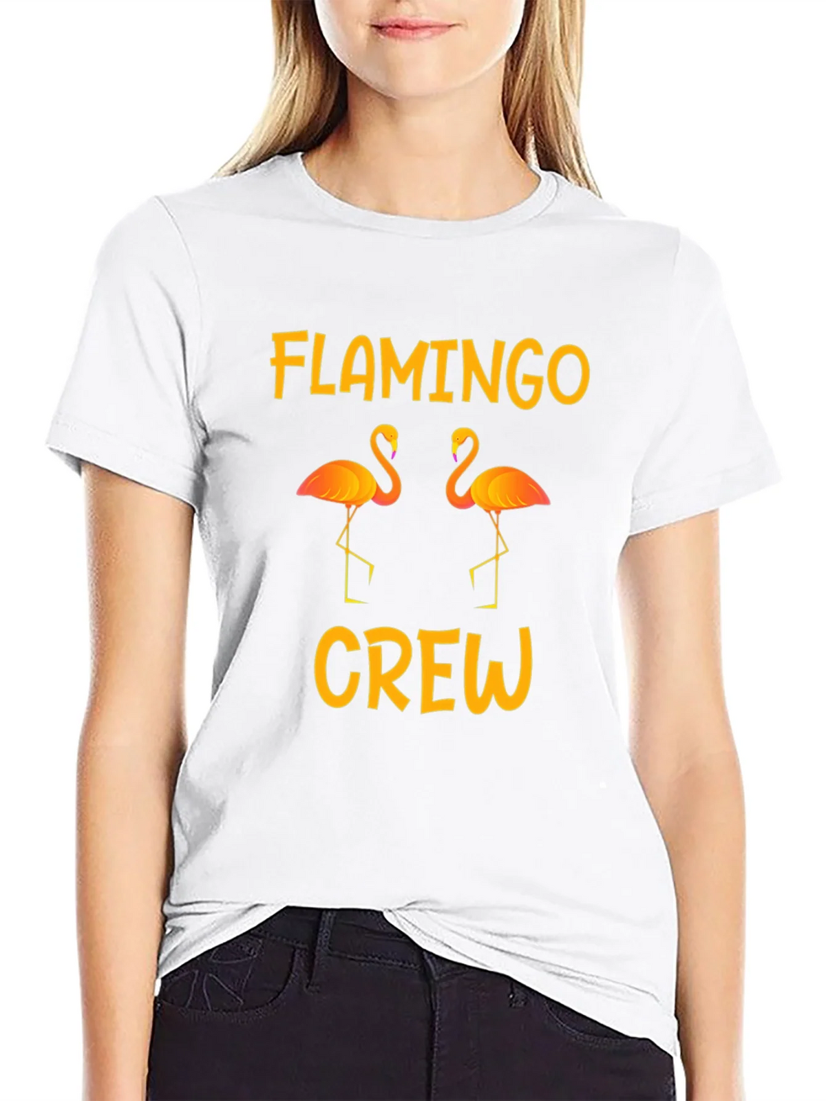 Flamingo Crew Graphic Tee - Tropical Summer Vibes product image 4