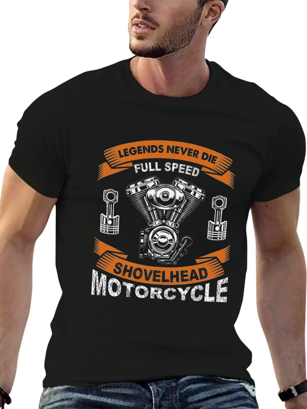 Legends Never Die Motorcycle Shovelhead T-Shirt product image 6