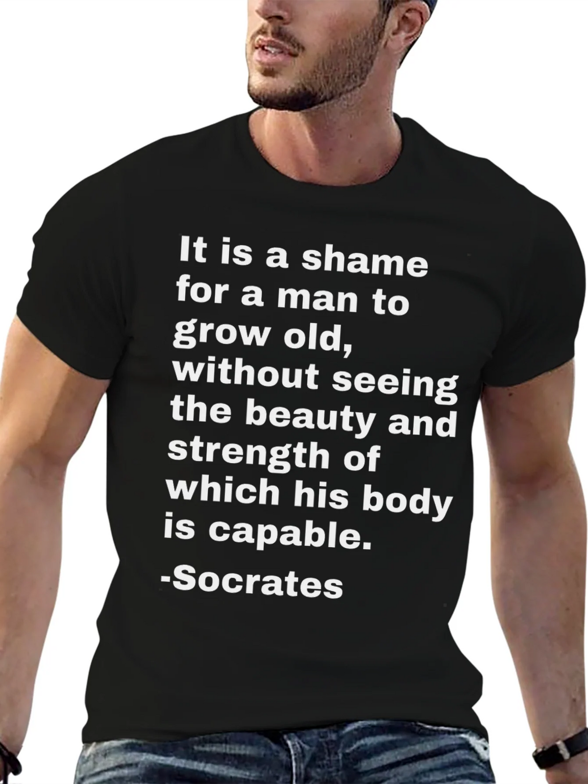 Socrates Quote T-Shirt - Beauty and Strength product image 6