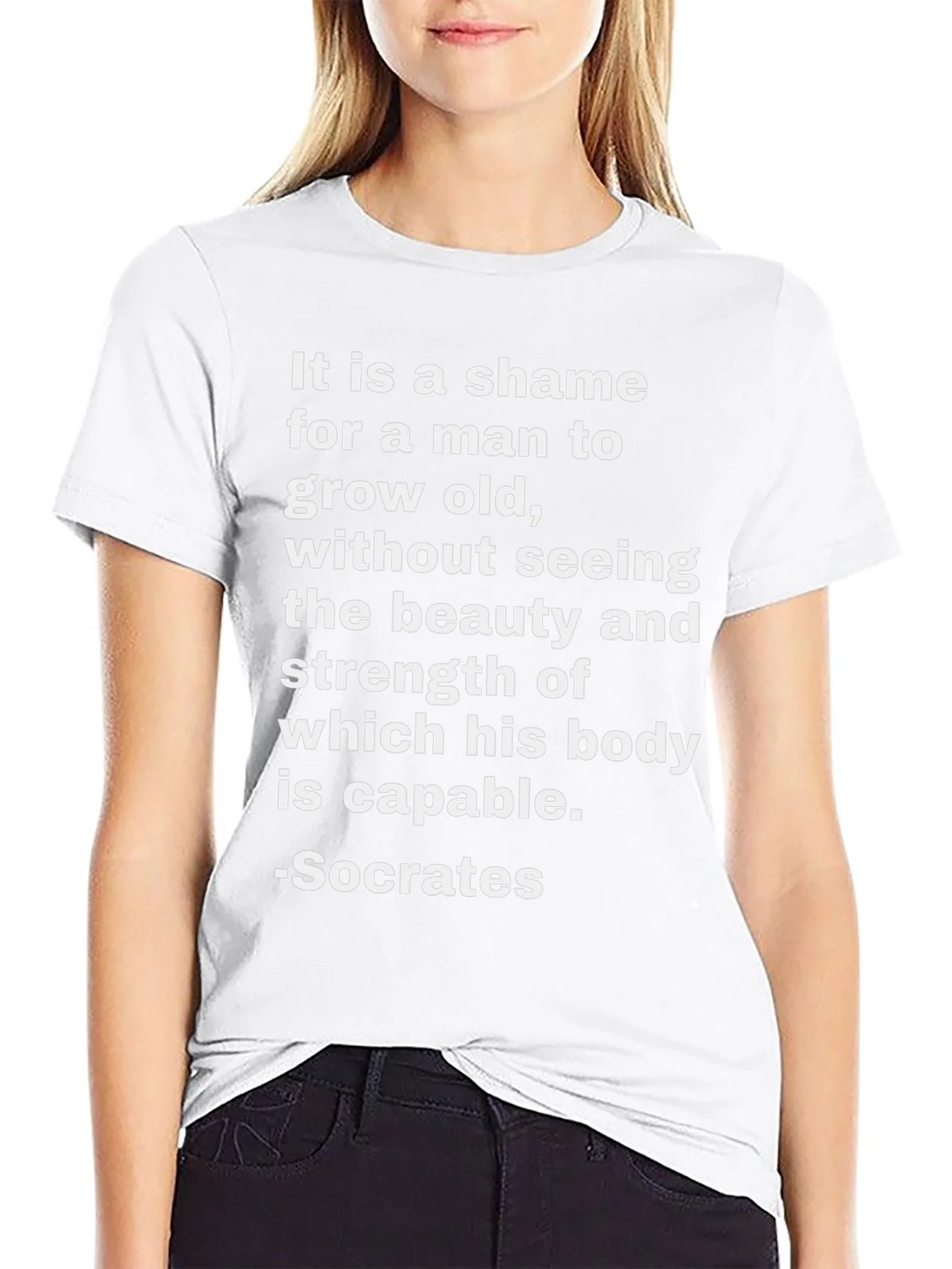 Socrates Quote T-Shirt - Beauty and Strength product image 8