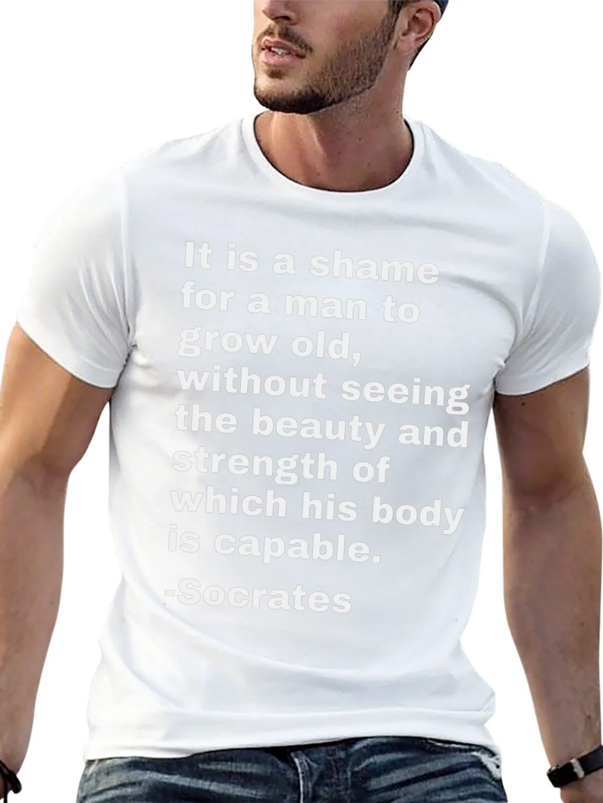 Socrates Quote T-Shirt - Beauty and Strength product image 12