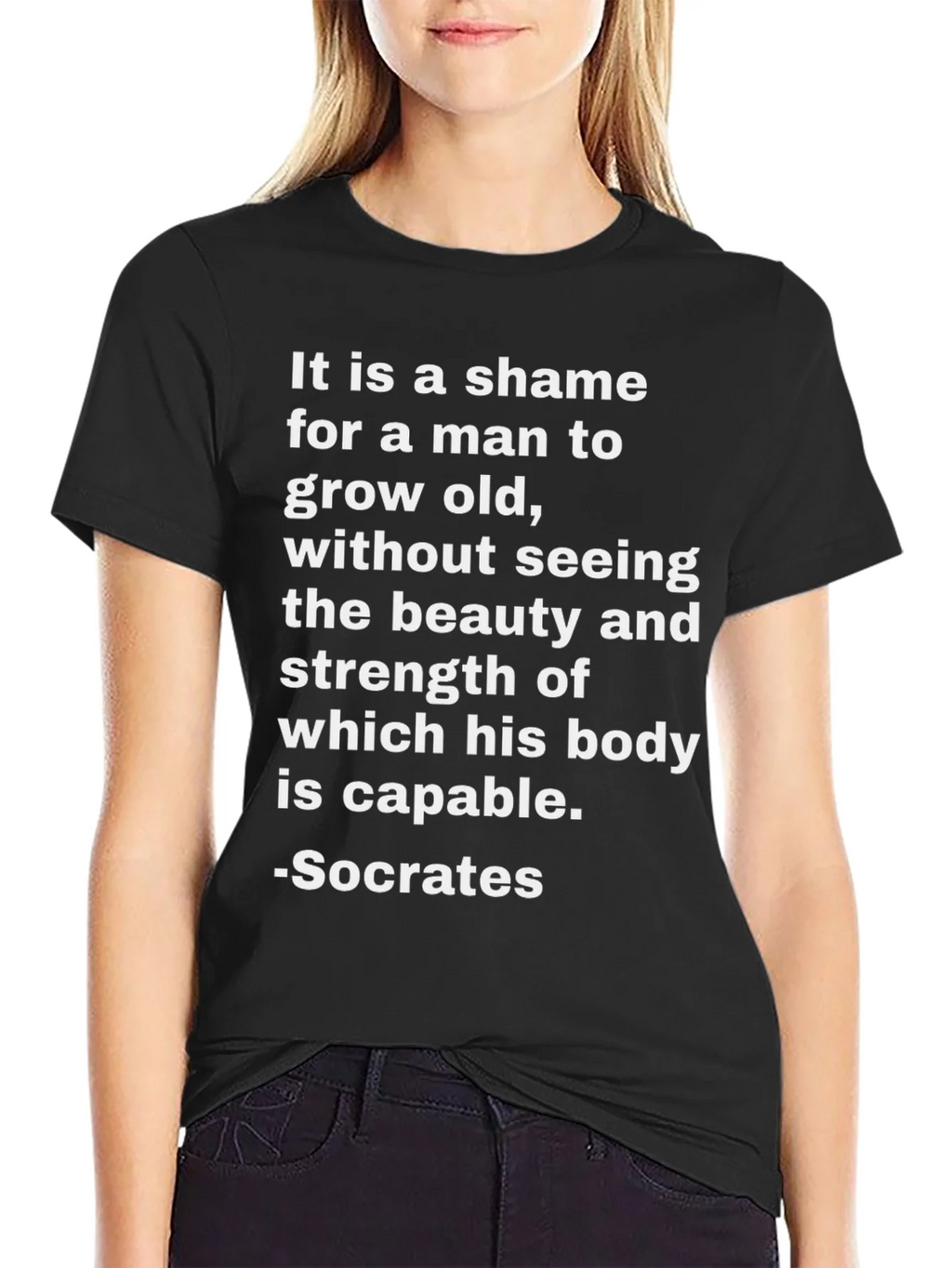 Socrates Quote T-Shirt - Beauty and Strength product image 2