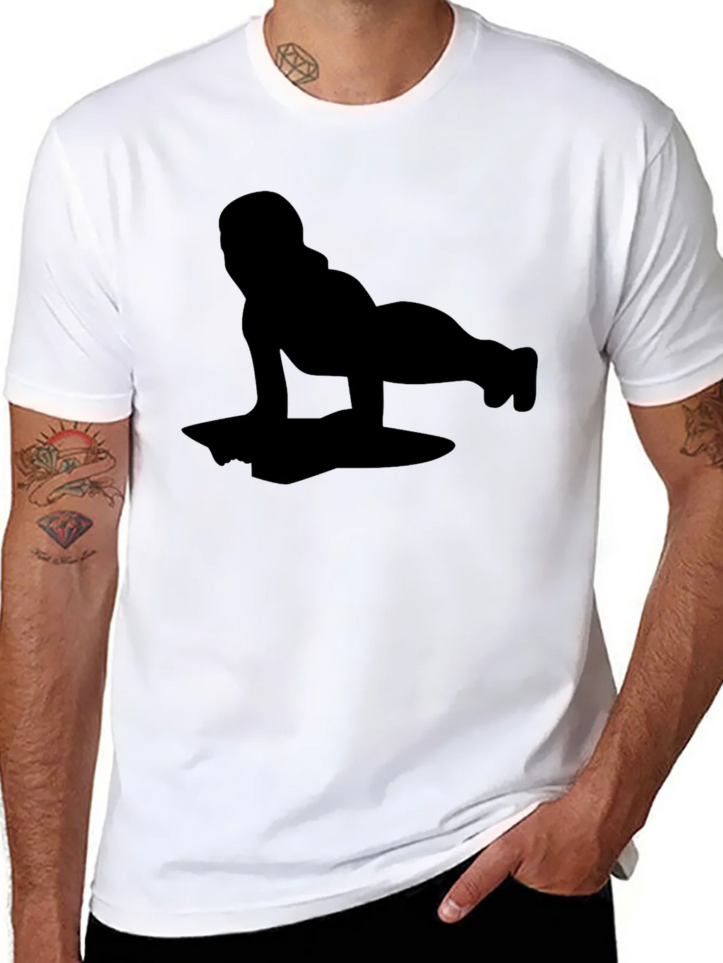 Yoga Silhouette Black T-Shirt product image 7
