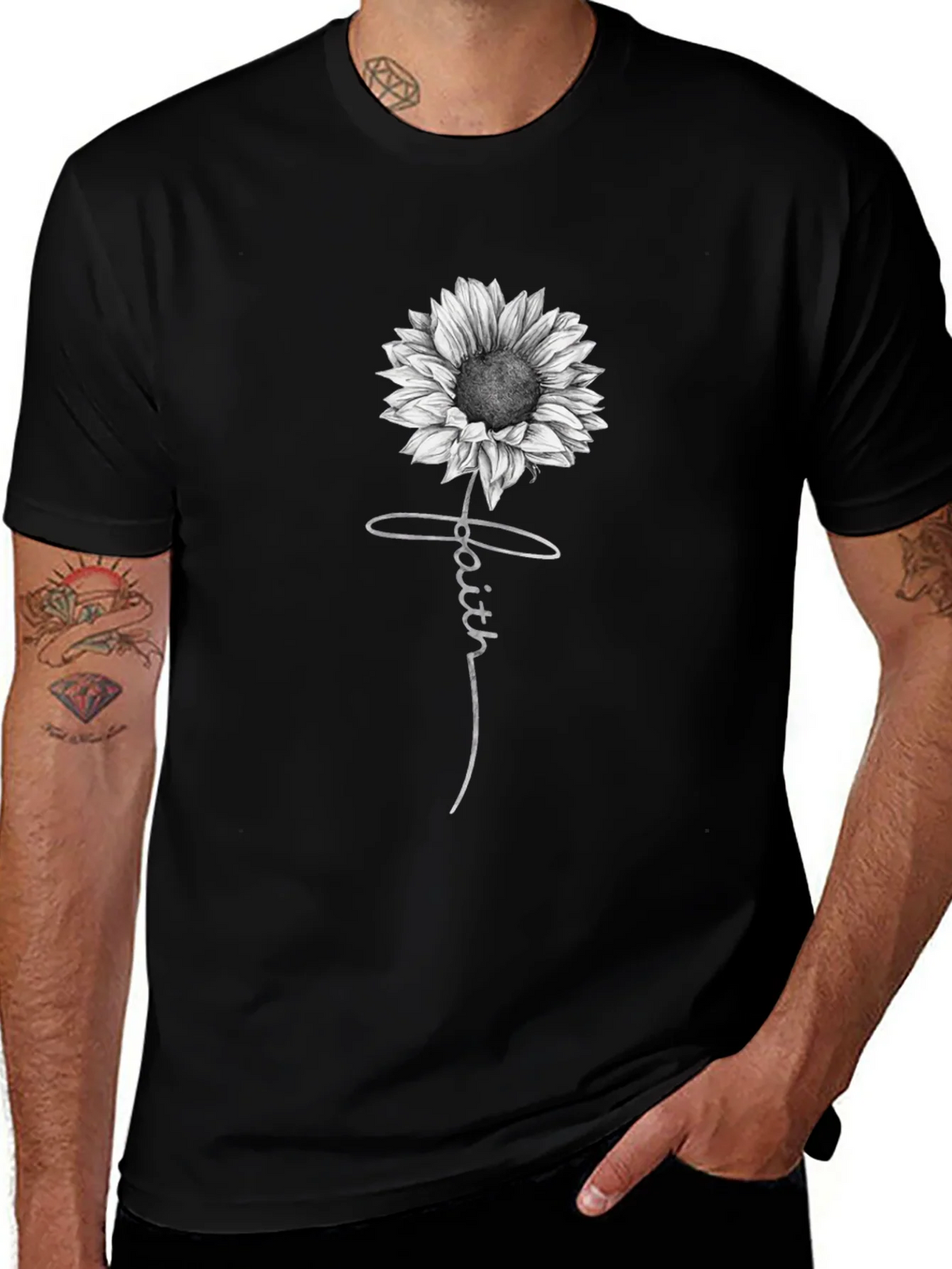 Faith Sunflower Graphic Print T-Shirt product image 1