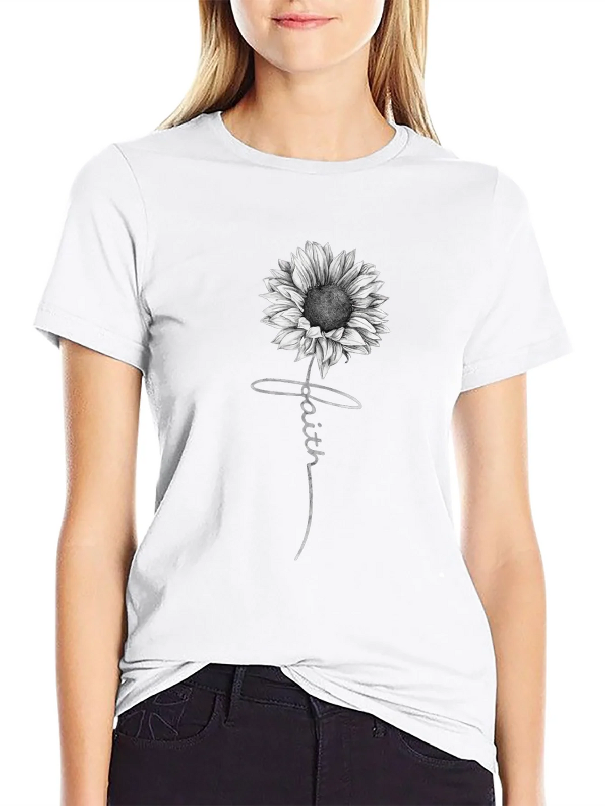 Faith Sunflower Graphic Print T-Shirt product image 8