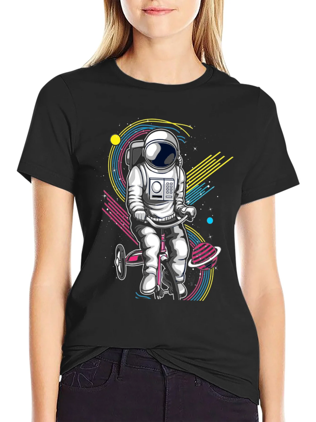 Astronaut on Tricycle Graphic T-Shirt product image 2
