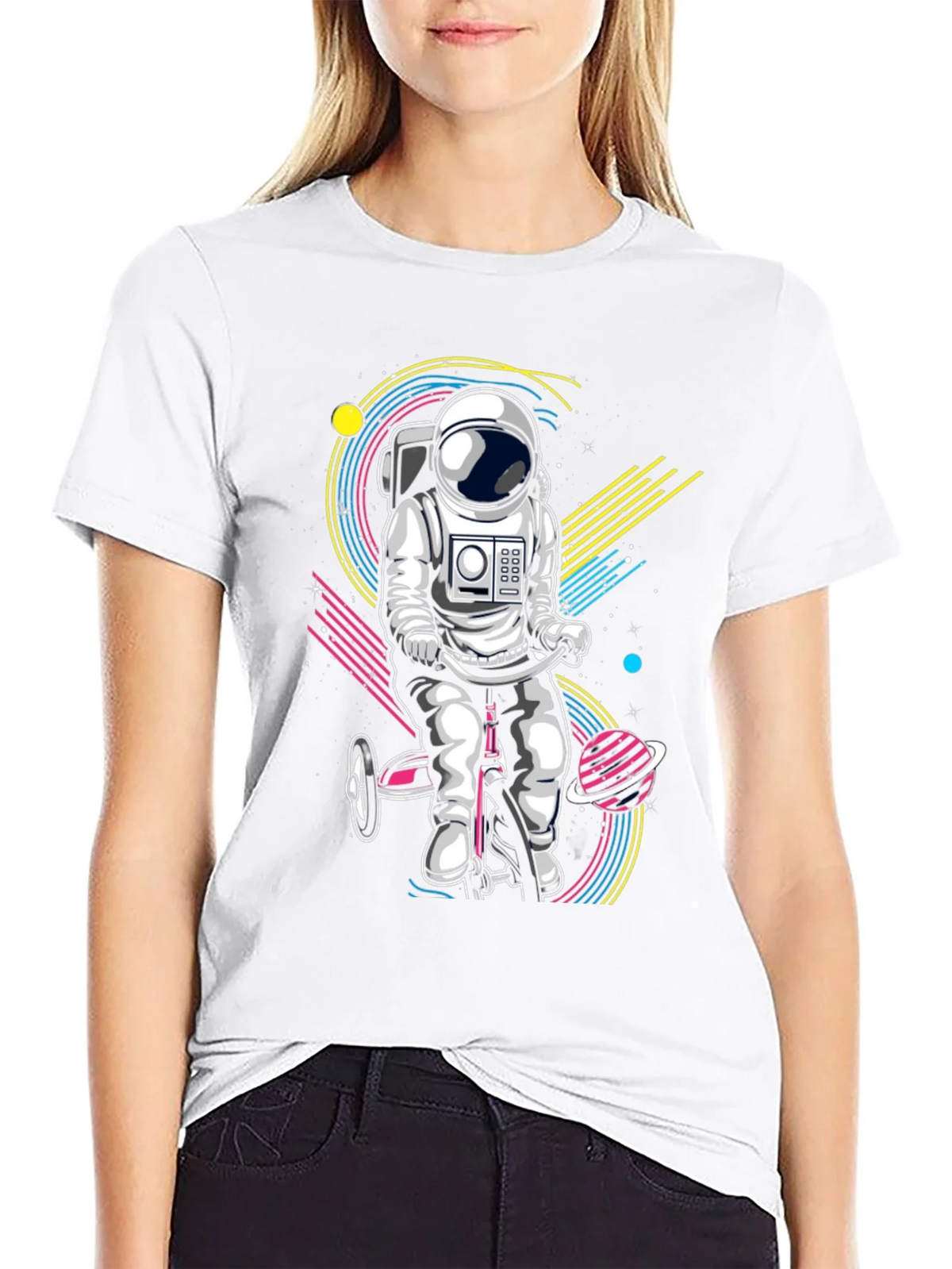 Astronaut on Tricycle Graphic T-Shirt product image 8