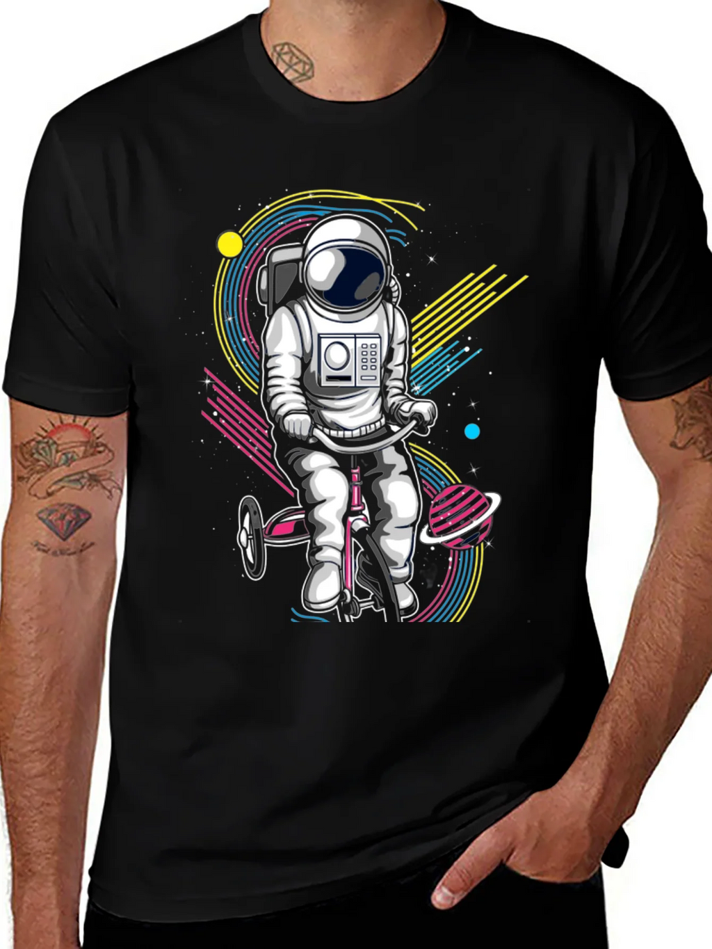 Astronaut on Tricycle Graphic T-Shirt product image 1