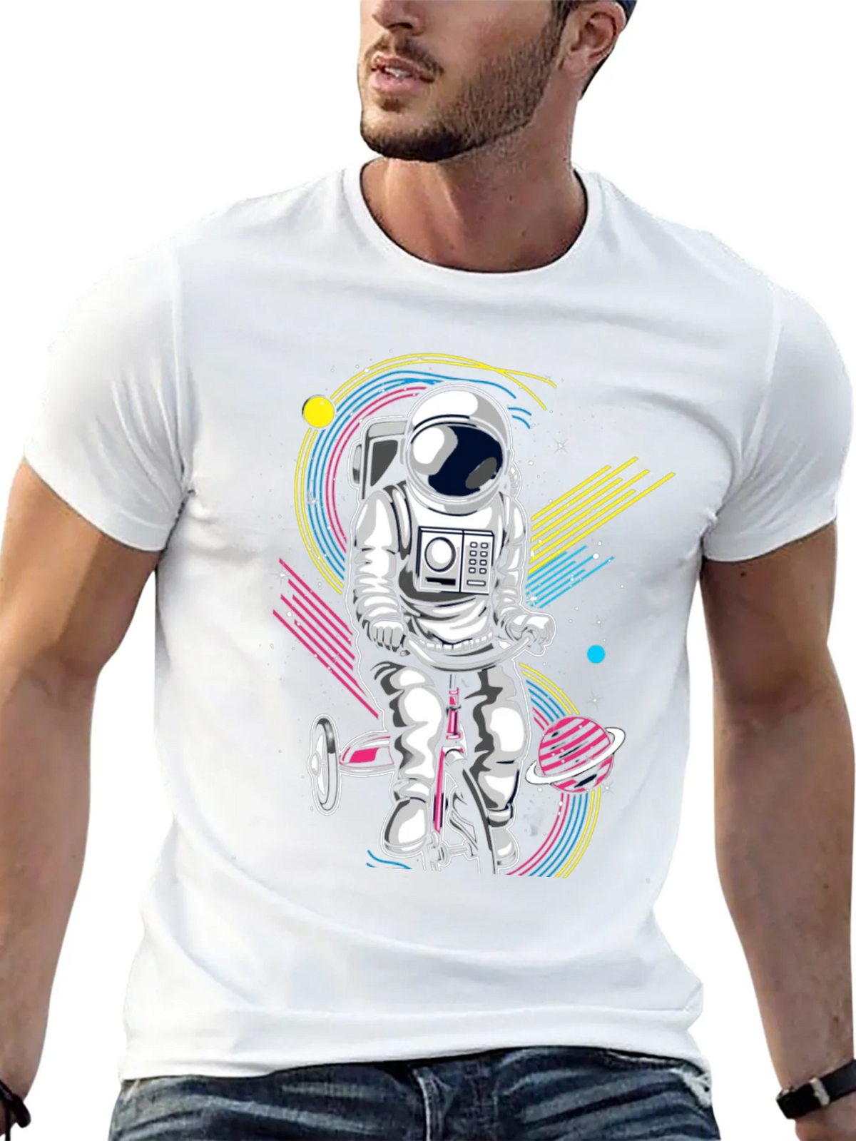 Astronaut on Tricycle Graphic T-Shirt product image 12
