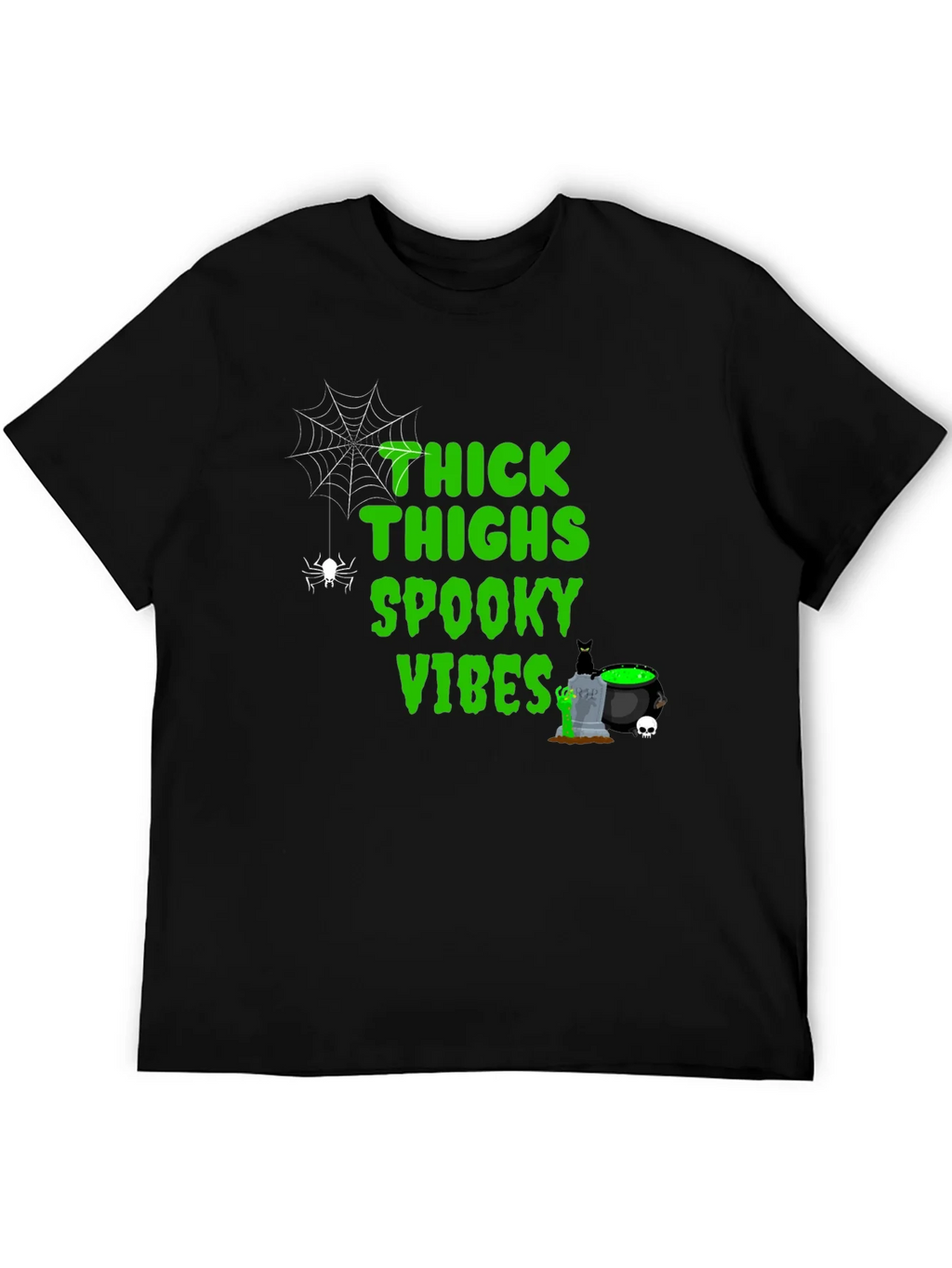 Thick Thighs Spooky Vibes Halloween T-Shirt product image 5