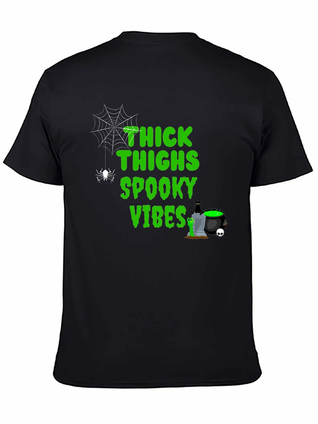 Thick Thighs Spooky Vibes Halloween T-Shirt product image 4
