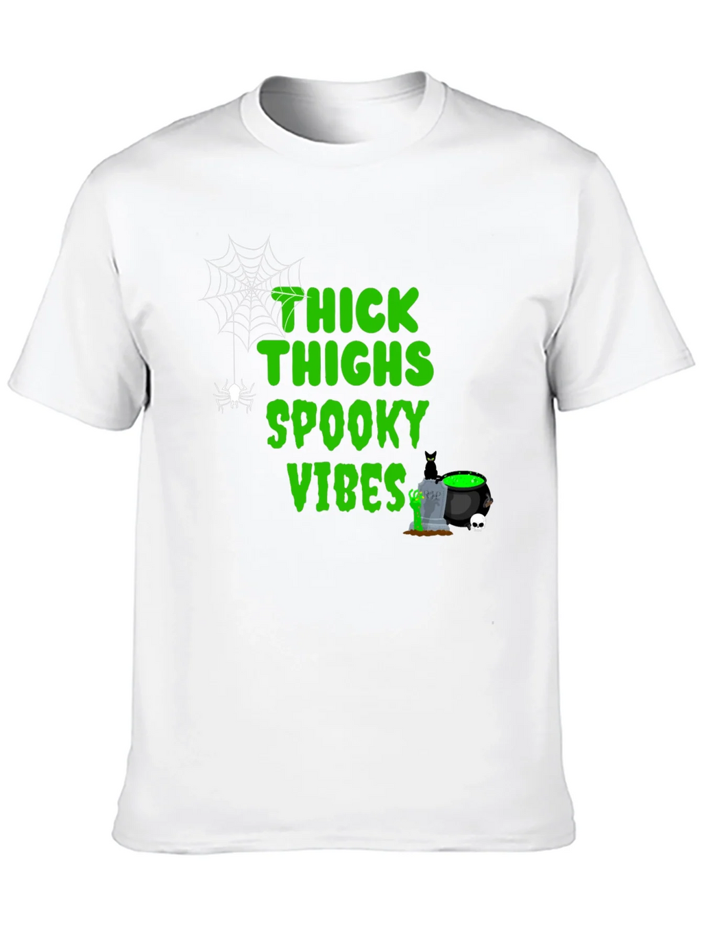 Thick Thighs Spooky Vibes Halloween T-Shirt product image 9
