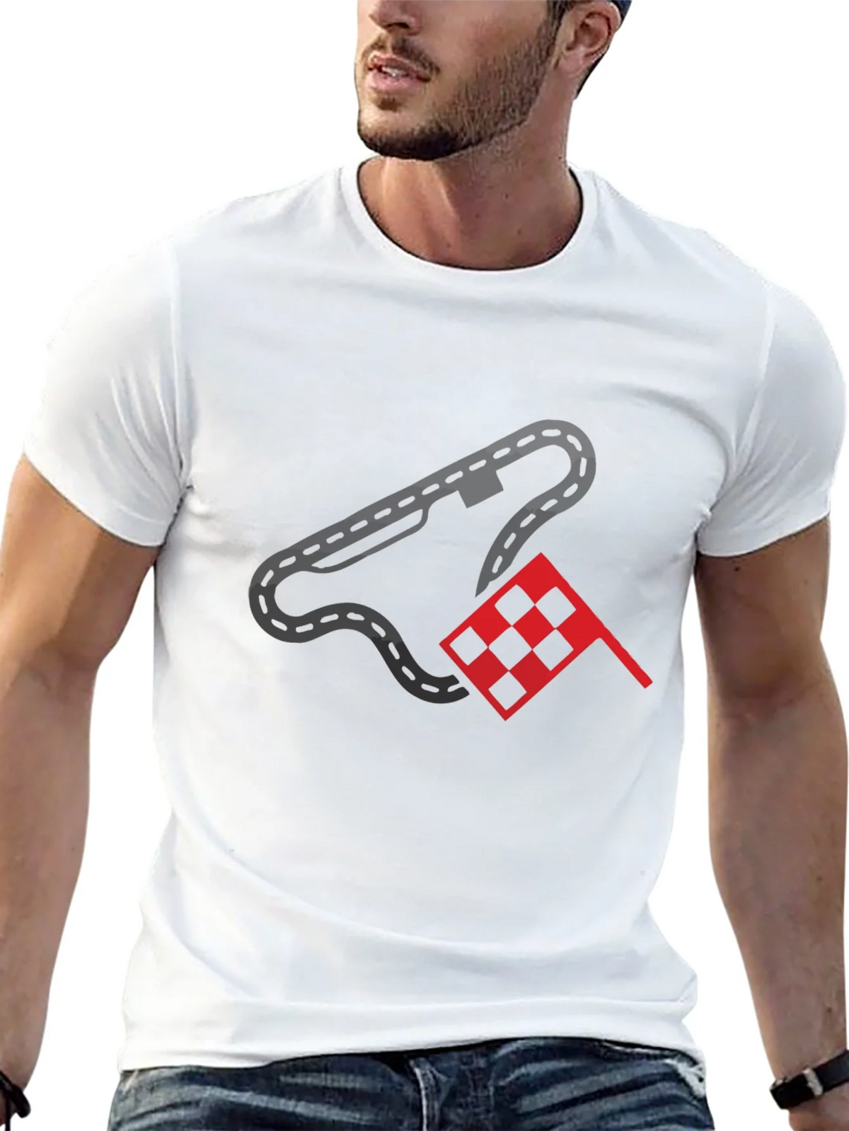 Racing Track & Flag Graphic Tee - Motorsport Fan Shirt product image 12