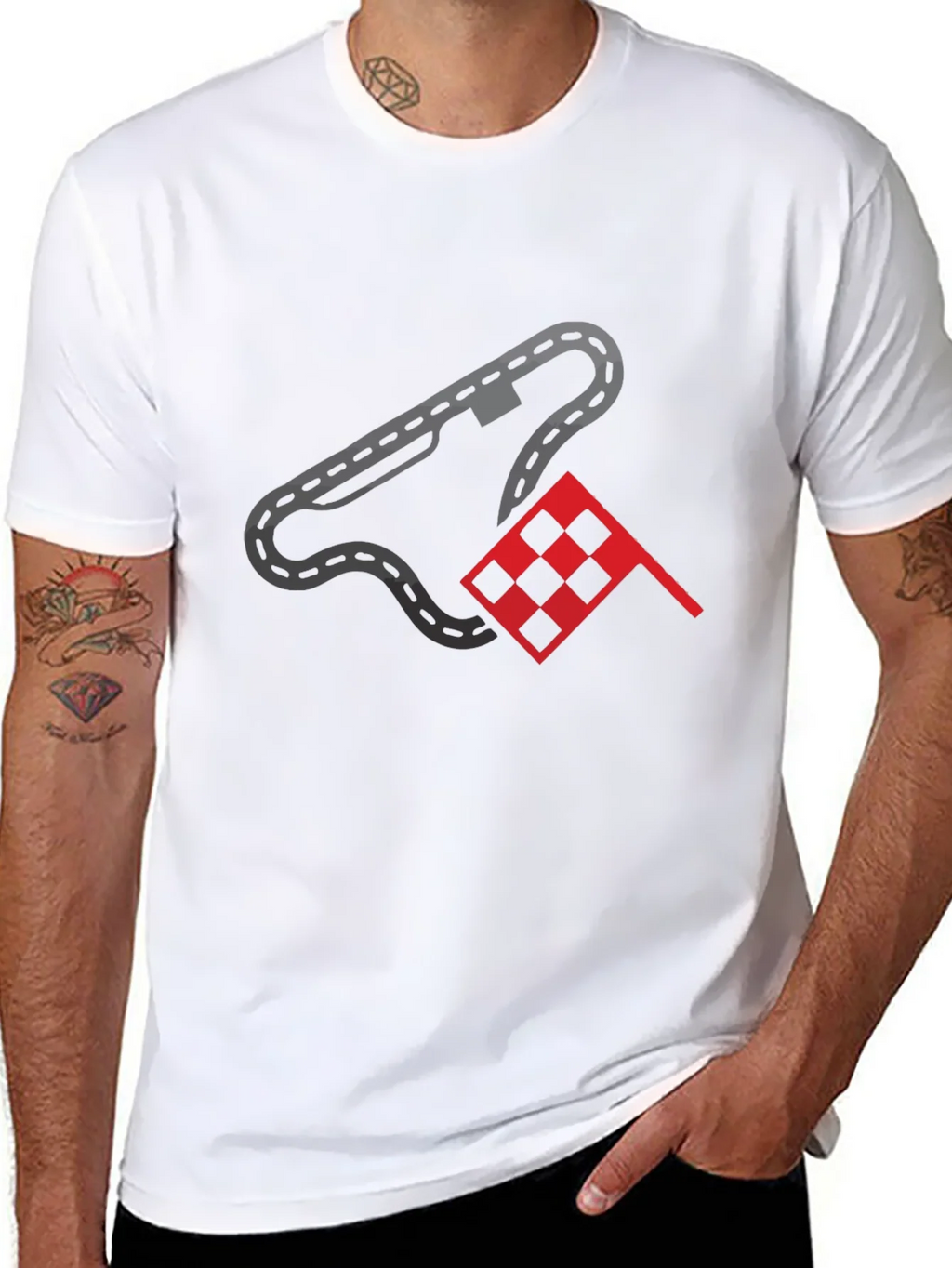 Racing Track & Flag Graphic Tee - Motorsport Fan Shirt product image 7