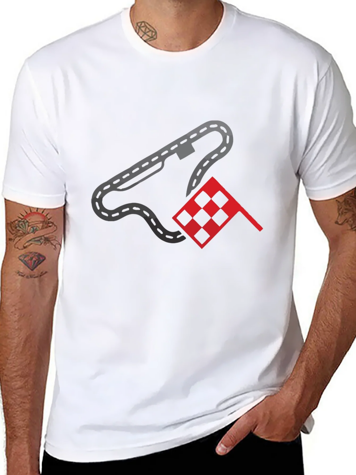 Racing Track & Flag Graphic Tee - Motorsport Fan Shirt product image 7