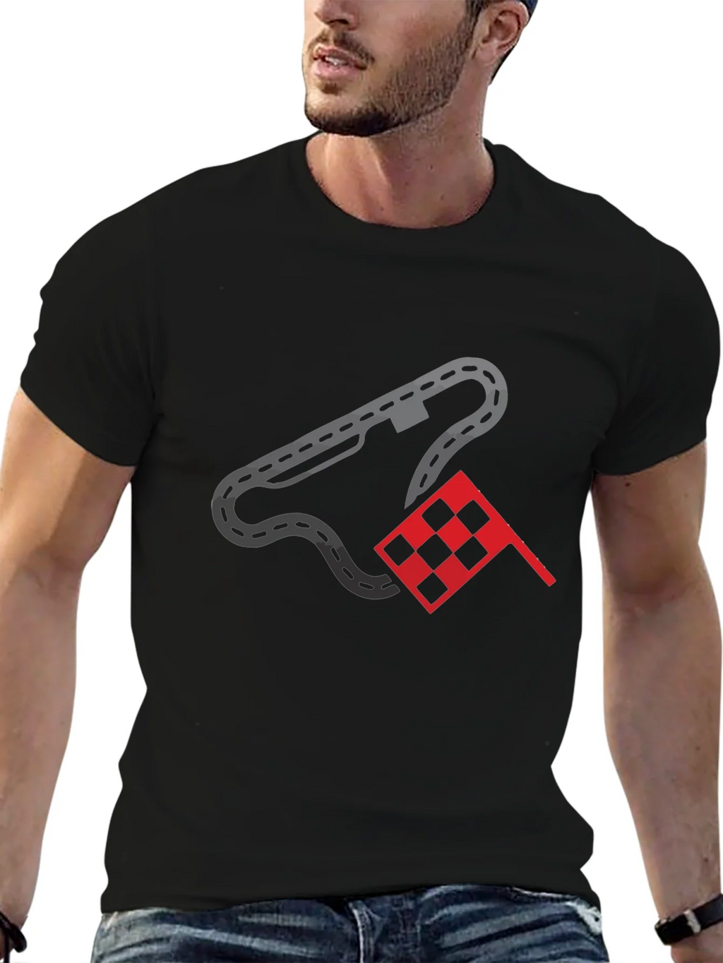 Racing Track & Flag Graphic Tee - Motorsport Fan Shirt product image 6