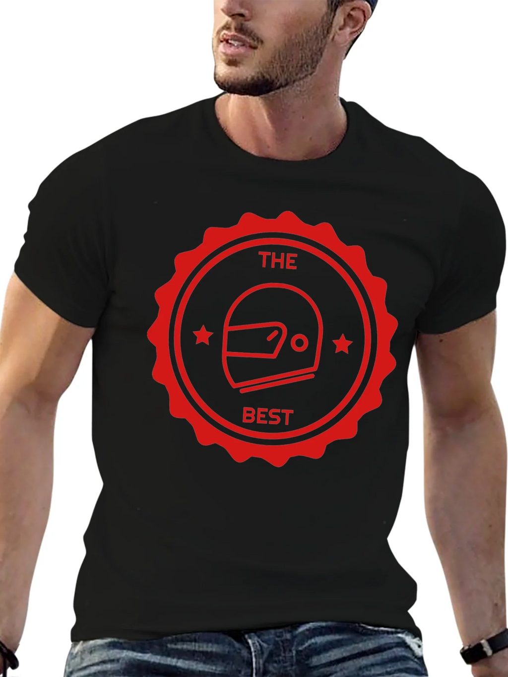 The Best Helmet T-Shirt - Black Crew Neck Tee product image 6