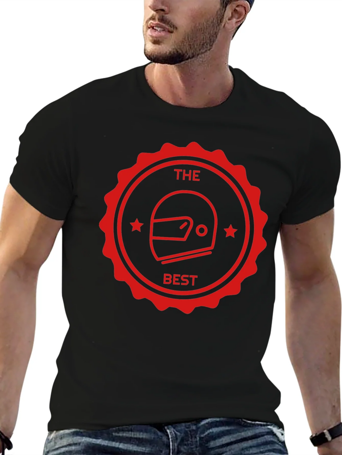 The Best Helmet T-Shirt - Black Crew Neck Tee product image 6