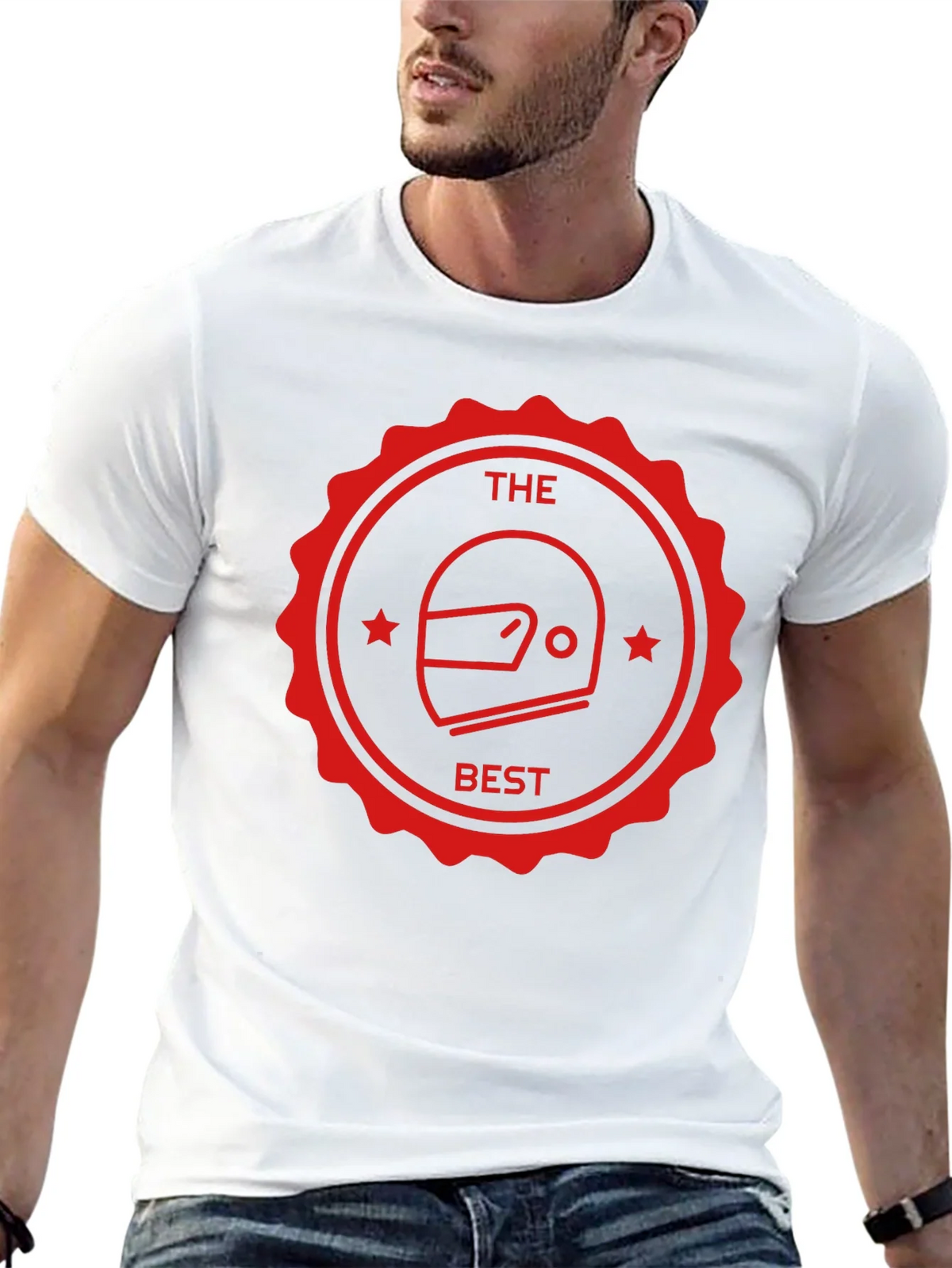 The Best Helmet T-Shirt - Black Crew Neck Tee product image 12