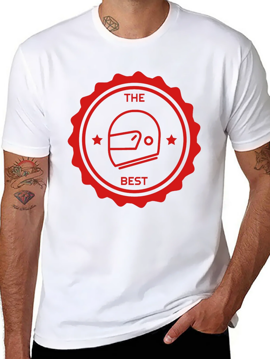 The Best Helmet T-Shirt - Black Crew Neck Tee product image 7