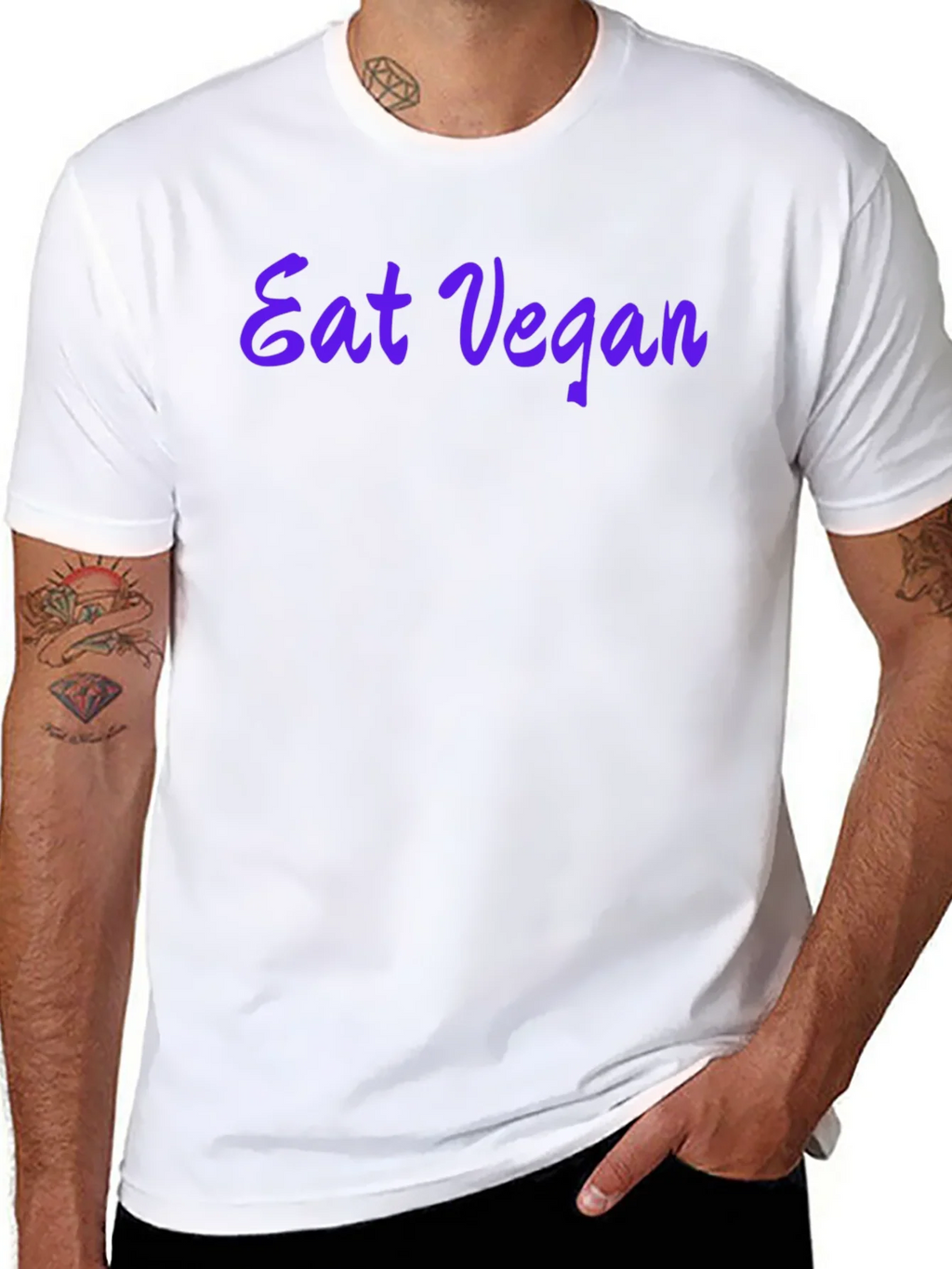 Eat Vegan Black T-Shirt - Stylish Vegetarian Apparel product image 6