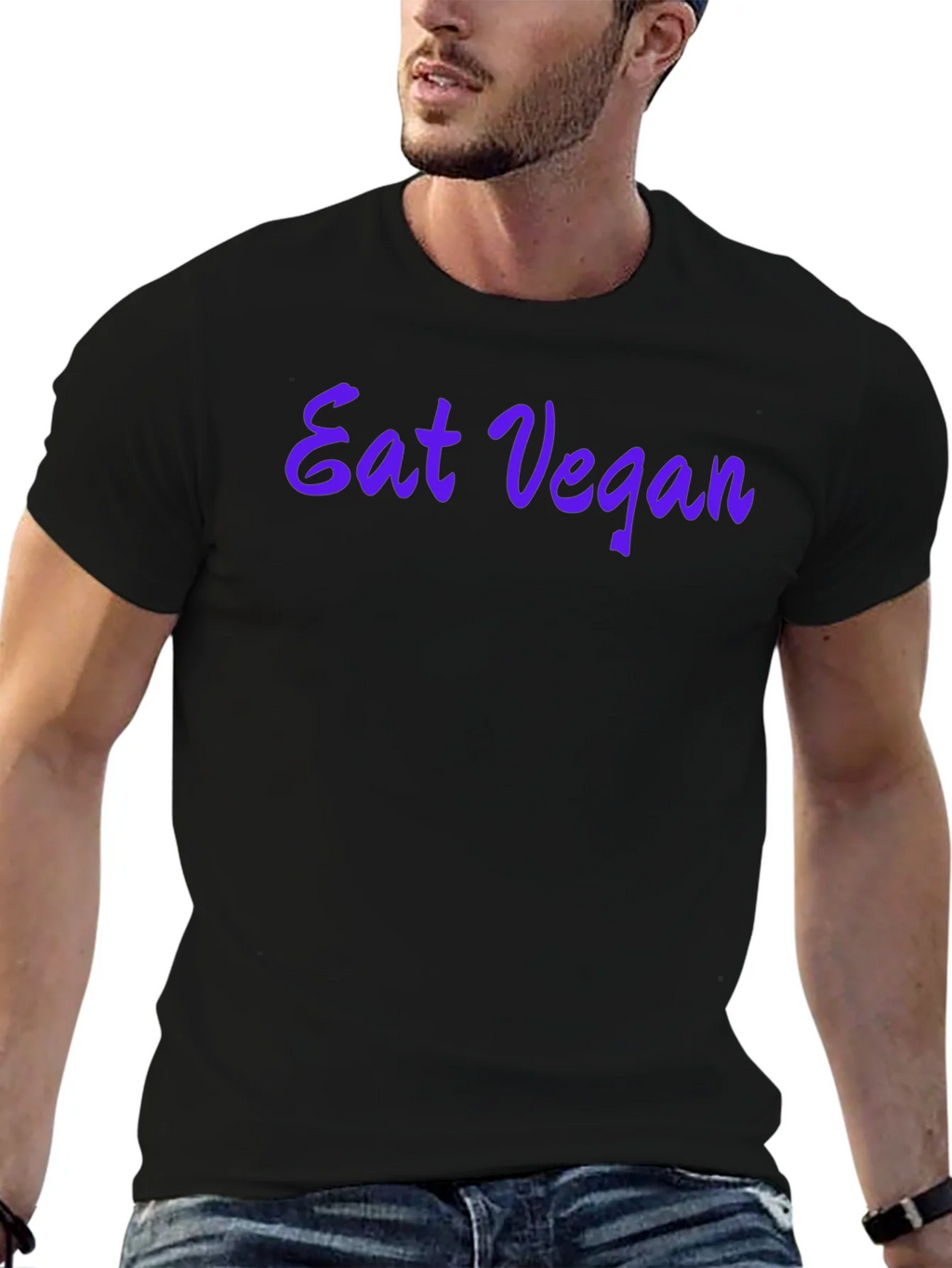 Eat Vegan Black T-Shirt - Stylish Vegetarian Apparel product image 5