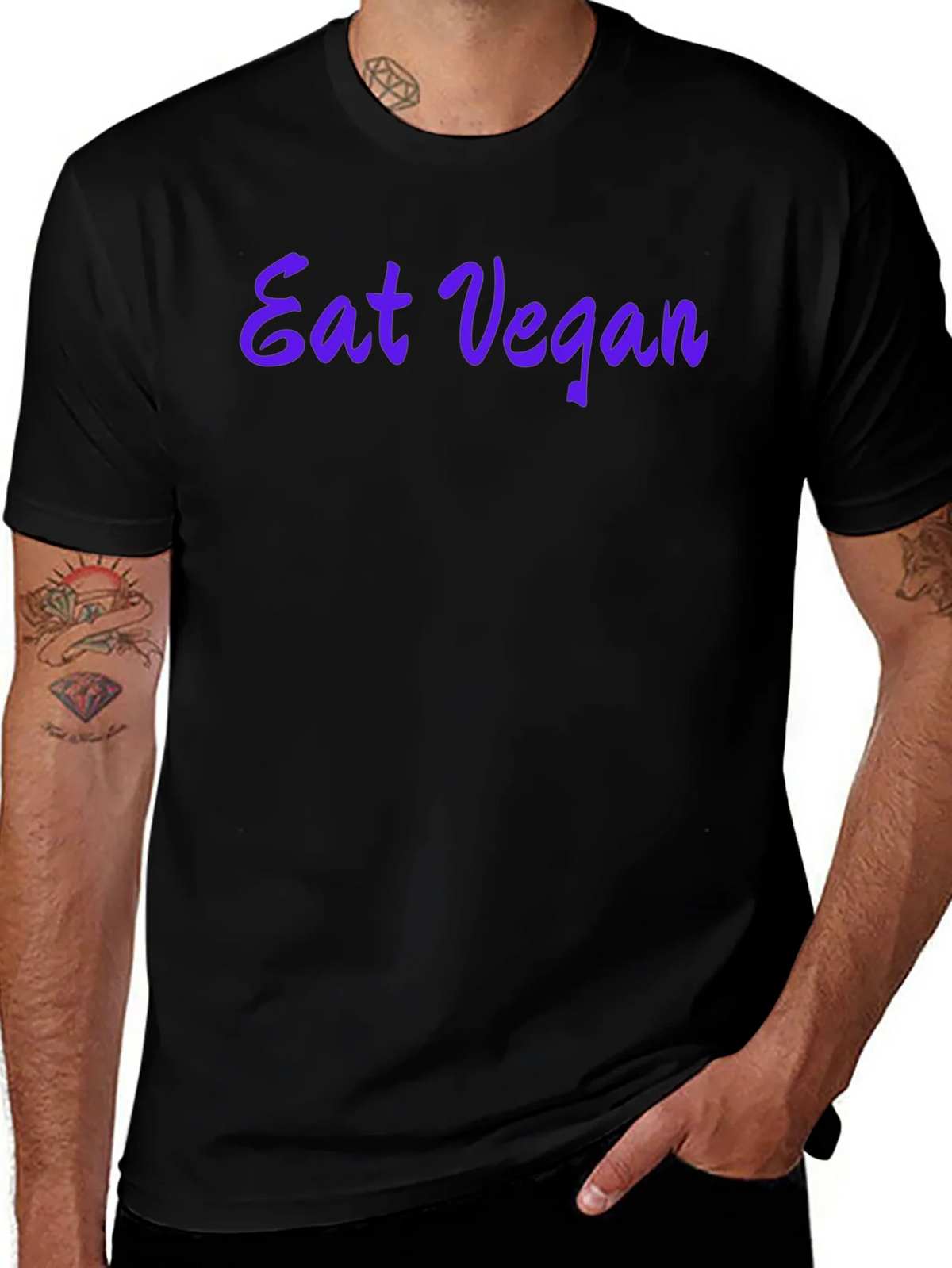 Eat Vegan Black T-Shirt - Stylish Vegetarian Apparel product image 1