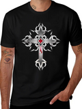 Gothic Cross Graphic T-Shirt - Mens Black Tee product image 1
