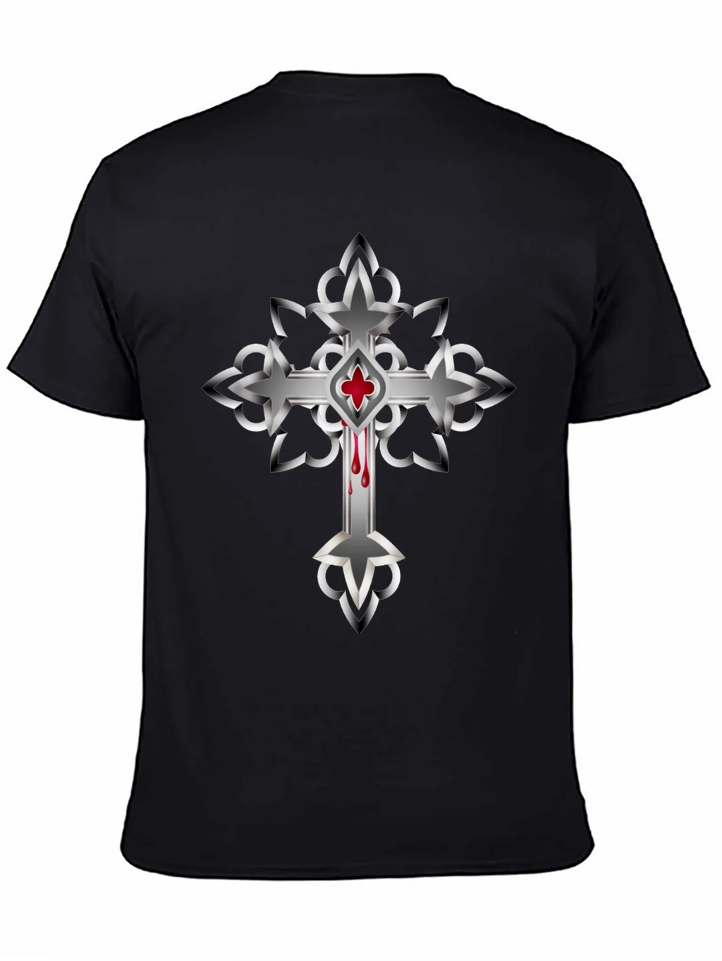 Gothic Cross Graphic T-Shirt - Mens Black Tee product image 4