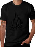 Campfire Graphic T-Shirt - Black Cotton Tee product image 1