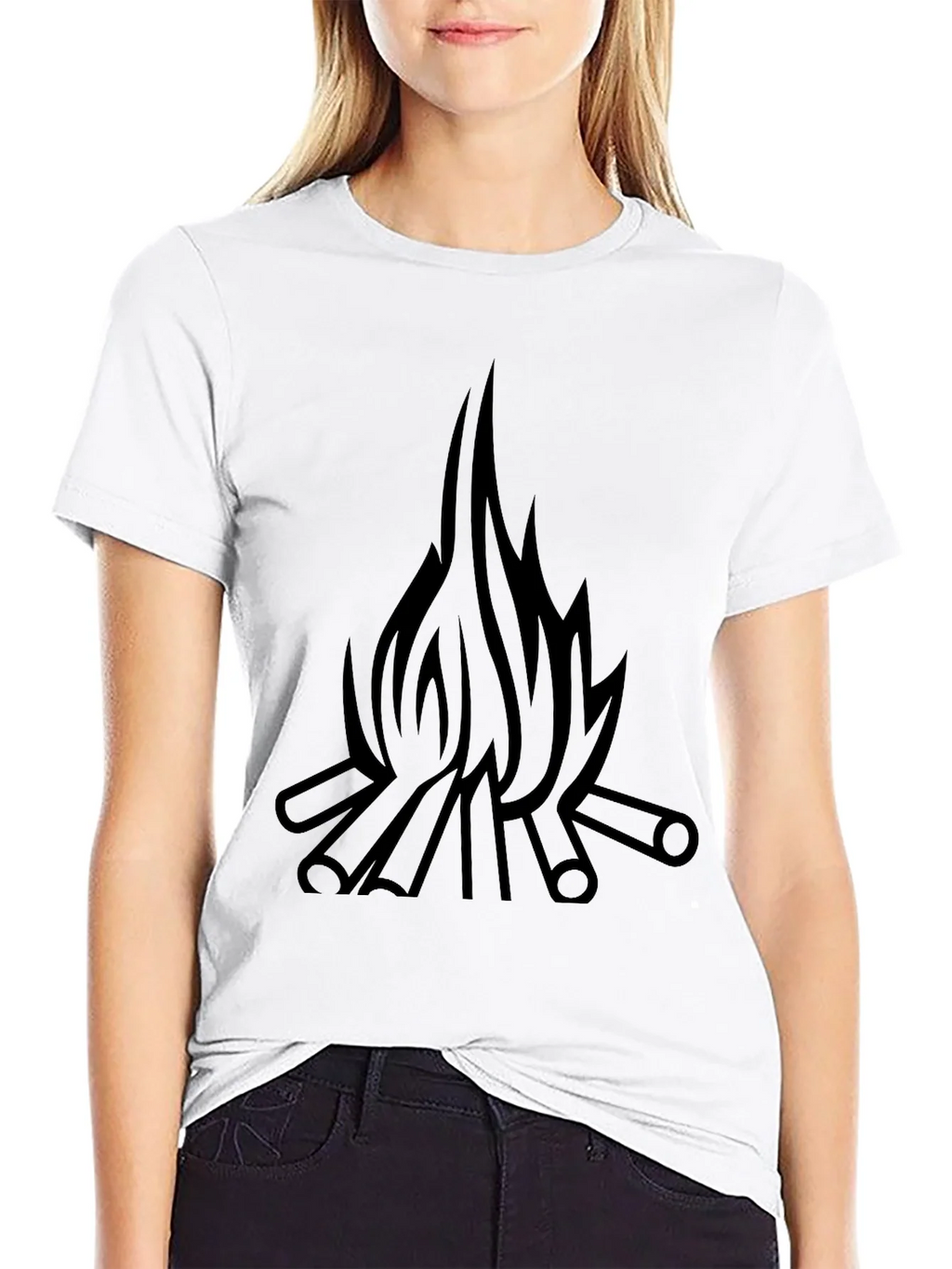 Campfire Graphic T-Shirt - Black Cotton Tee product image 8