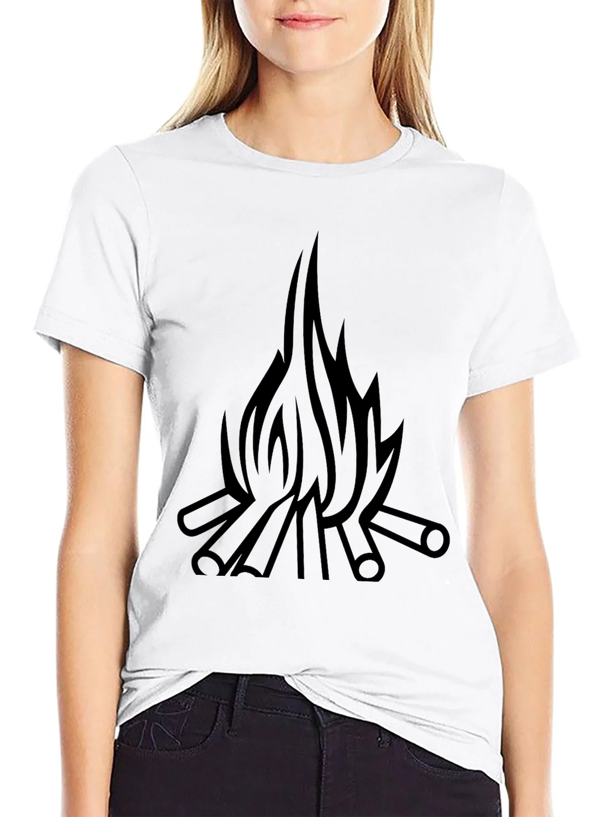 Campfire Graphic T-Shirt - Black Cotton Tee product image 8