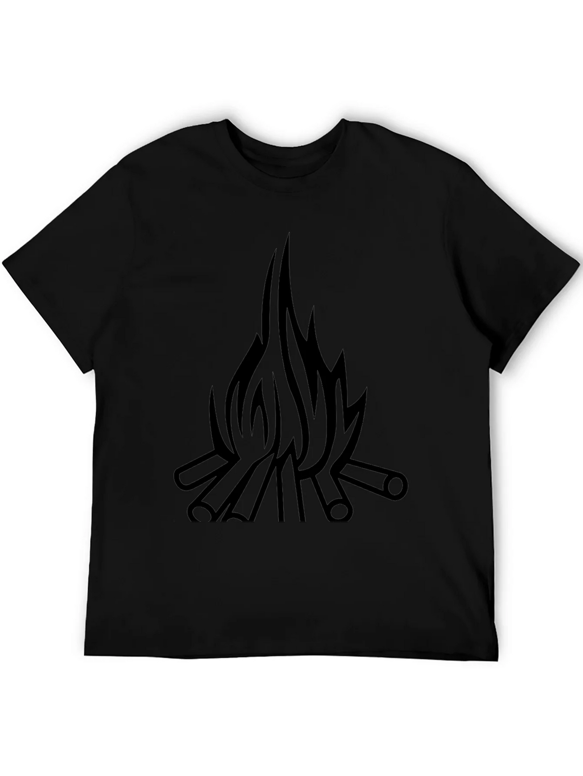 Campfire Graphic T-Shirt - Black Cotton Tee product image 5