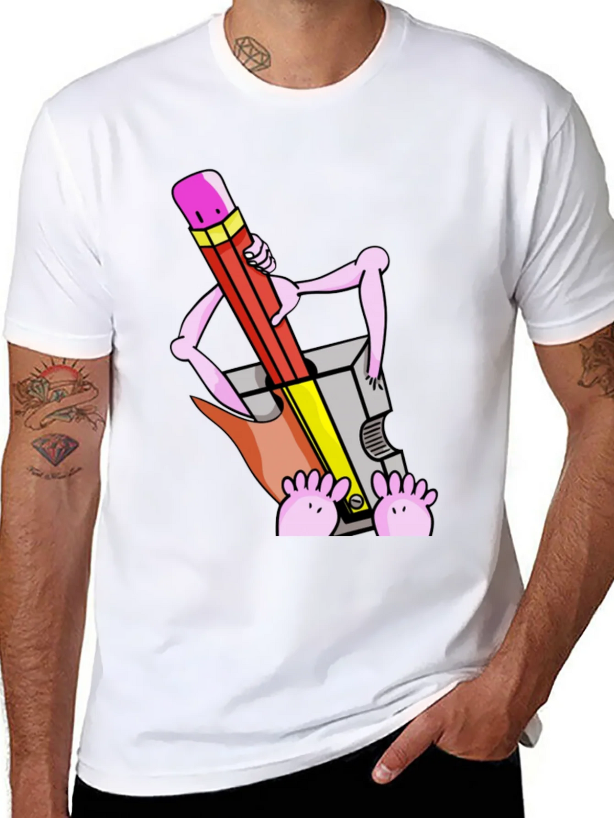 Funny Cartoon Pencil Sharpener T-Shirt product image 7