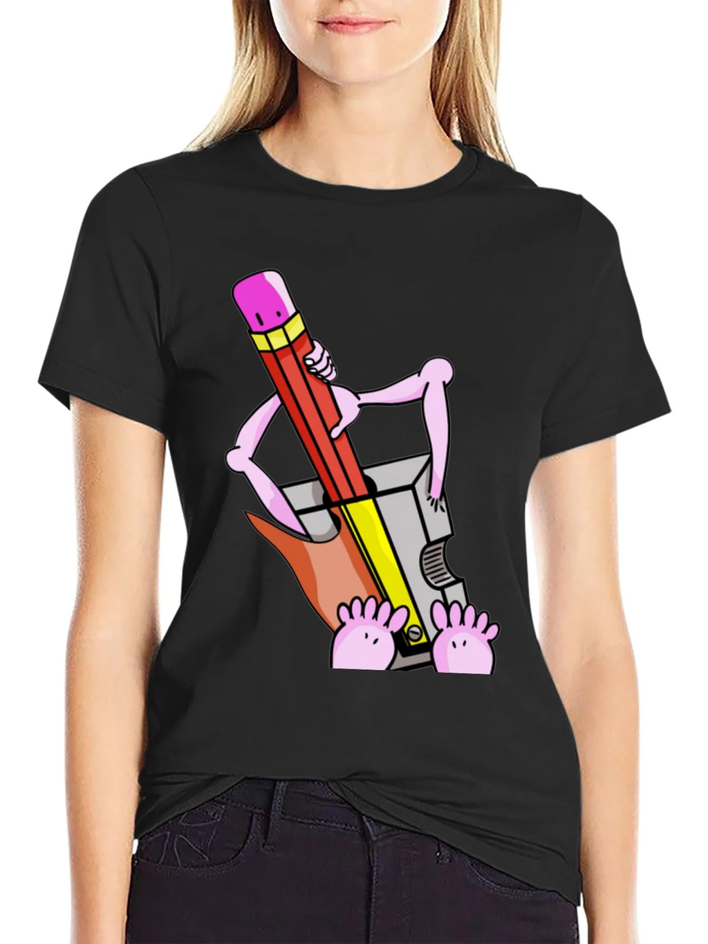 Funny Cartoon Pencil Sharpener T-Shirt product image 2