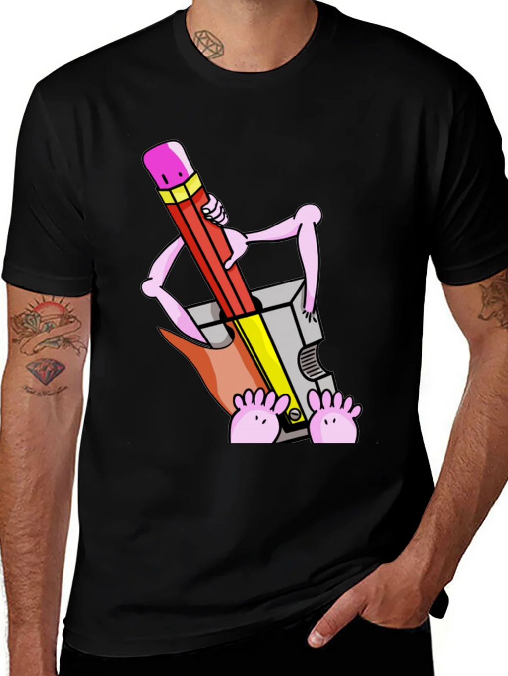 Funny Cartoon Pencil Sharpener T-Shirt product image 1