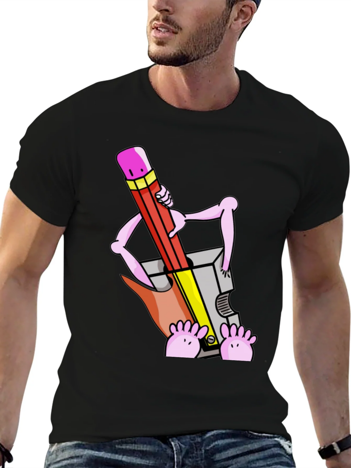 Funny Cartoon Pencil Sharpener T-Shirt product image 6