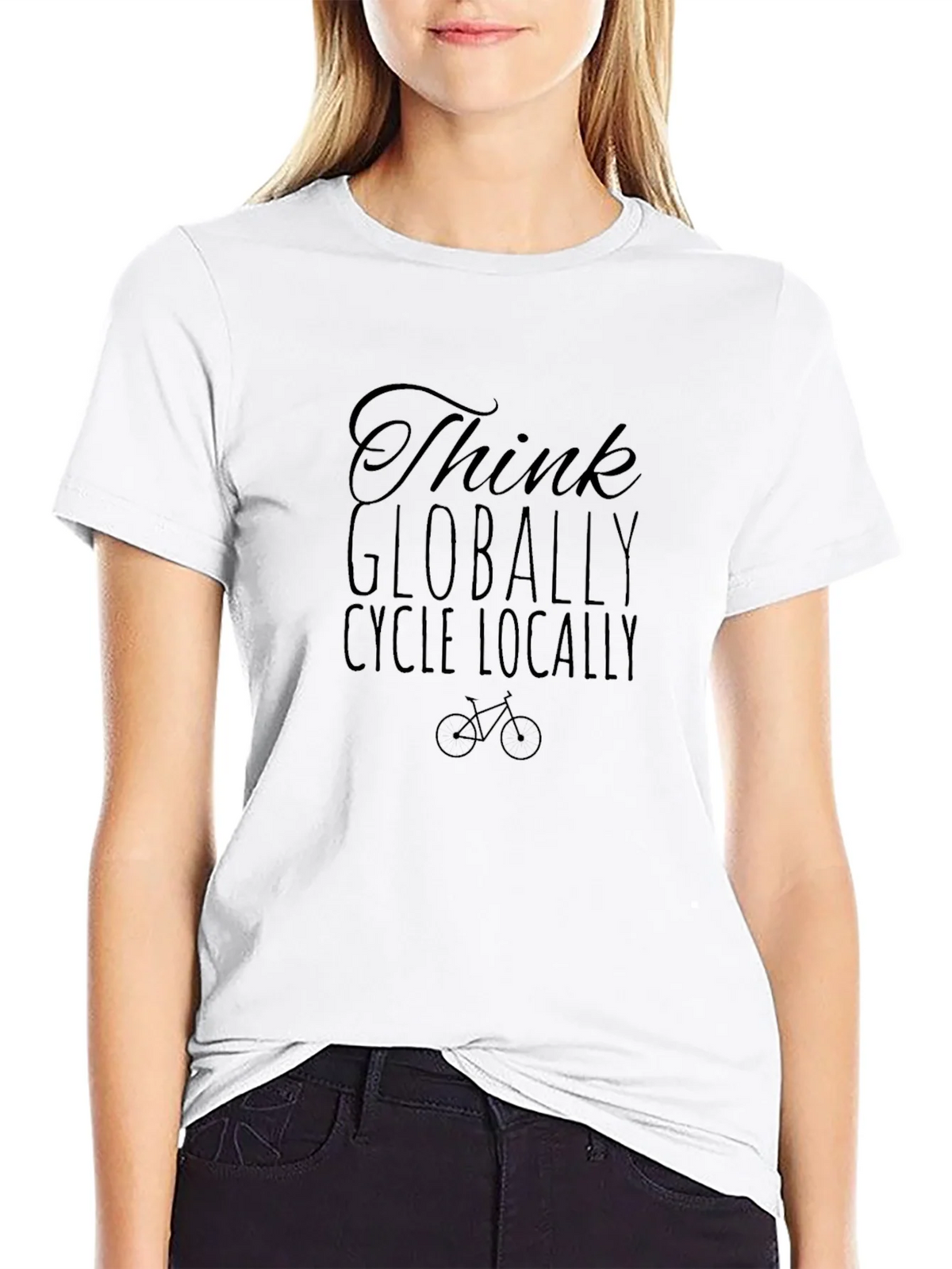 Think Globally Cycle Locally Black Tee product image 8
