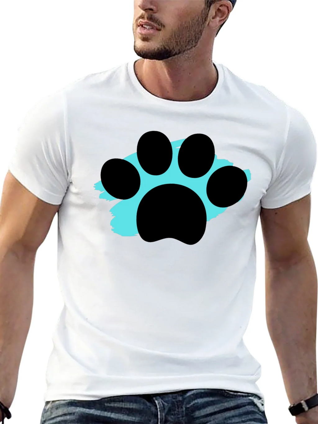 Paw Print Graphic Tee - Black Crewneck T-Shirt product image 12