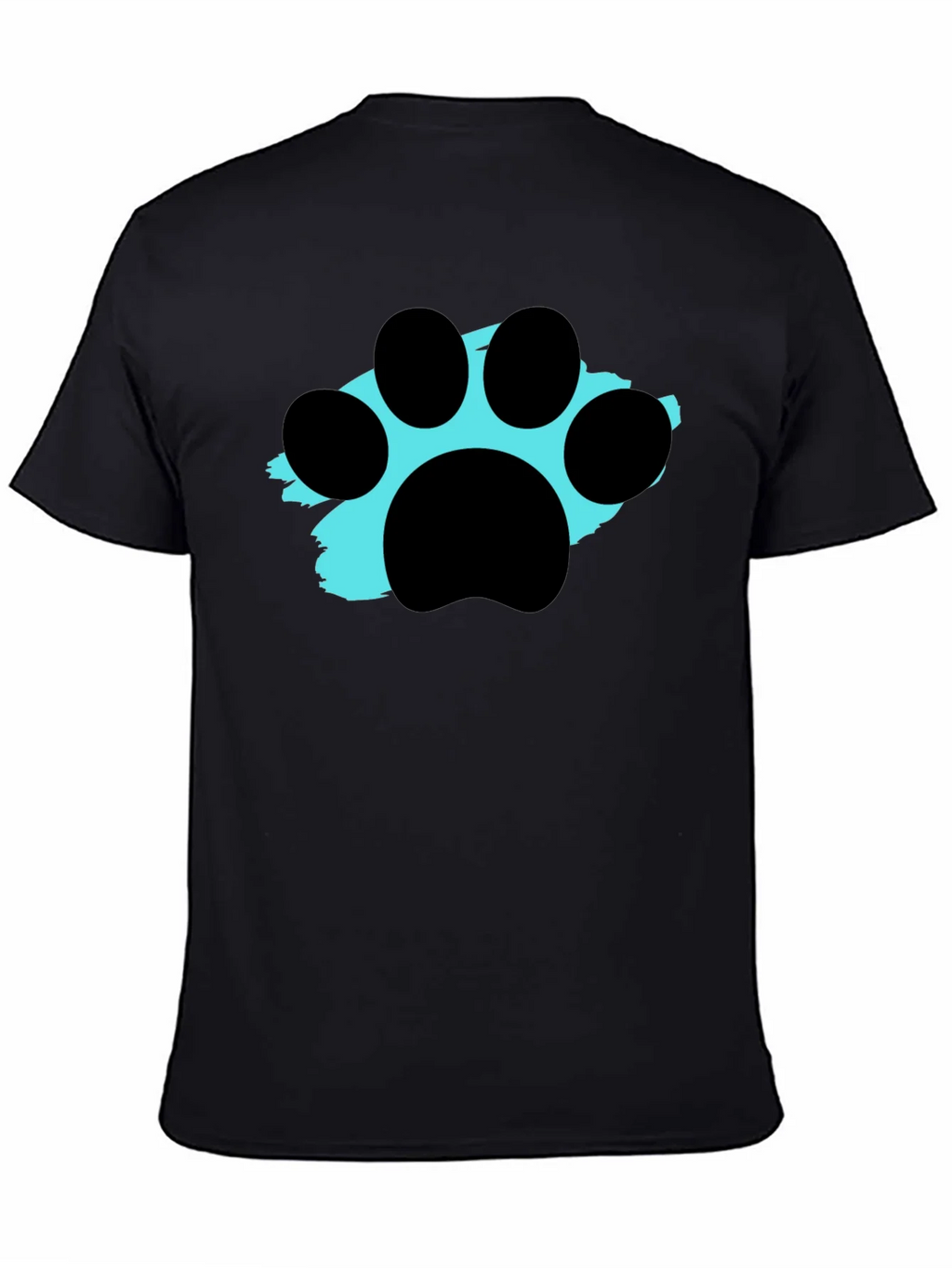 Paw Print Graphic Tee - Black Crewneck T-Shirt product image 4