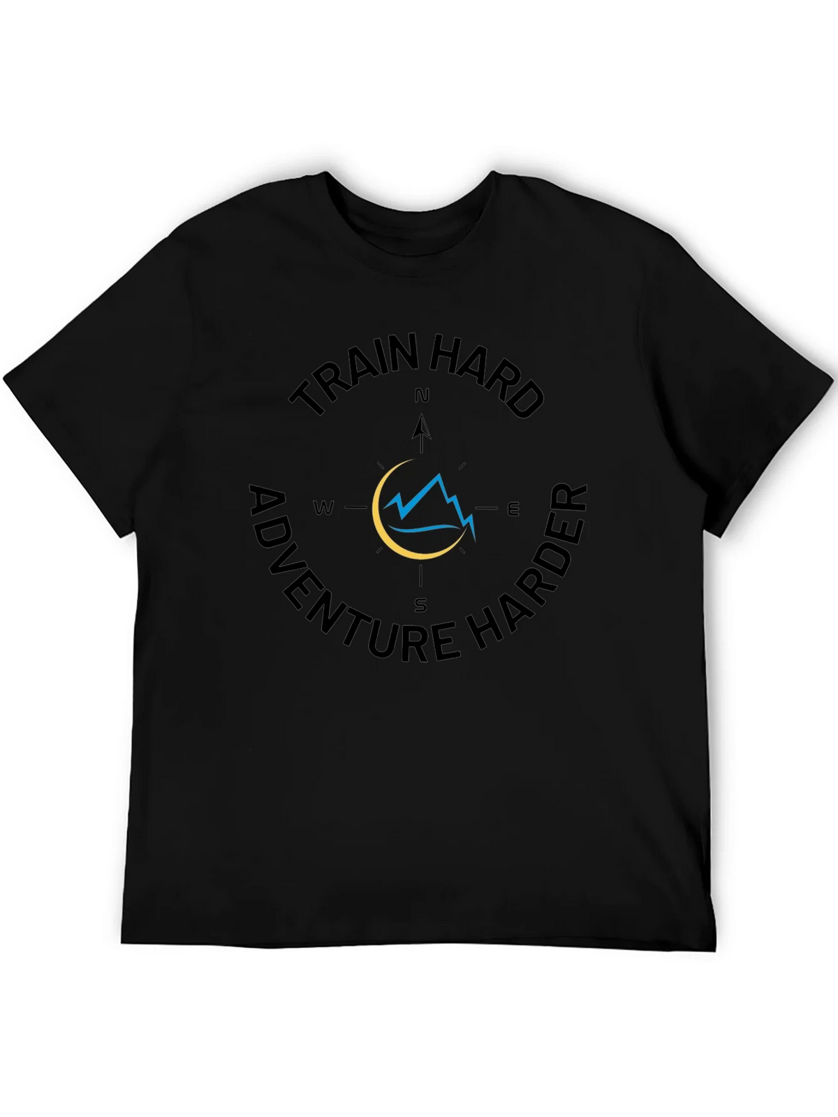 Train Hard Adventure Harder Black Graphic Tee product image 5