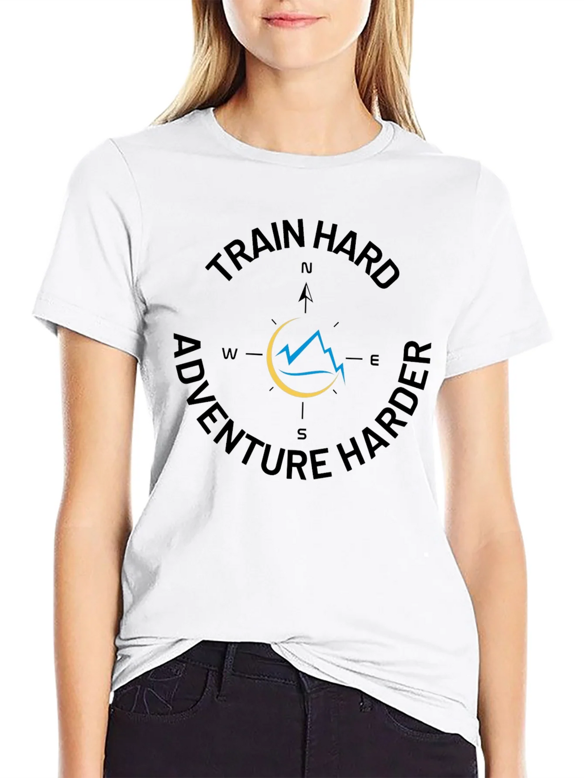 Train Hard Adventure Harder Black Graphic Tee product image 8
