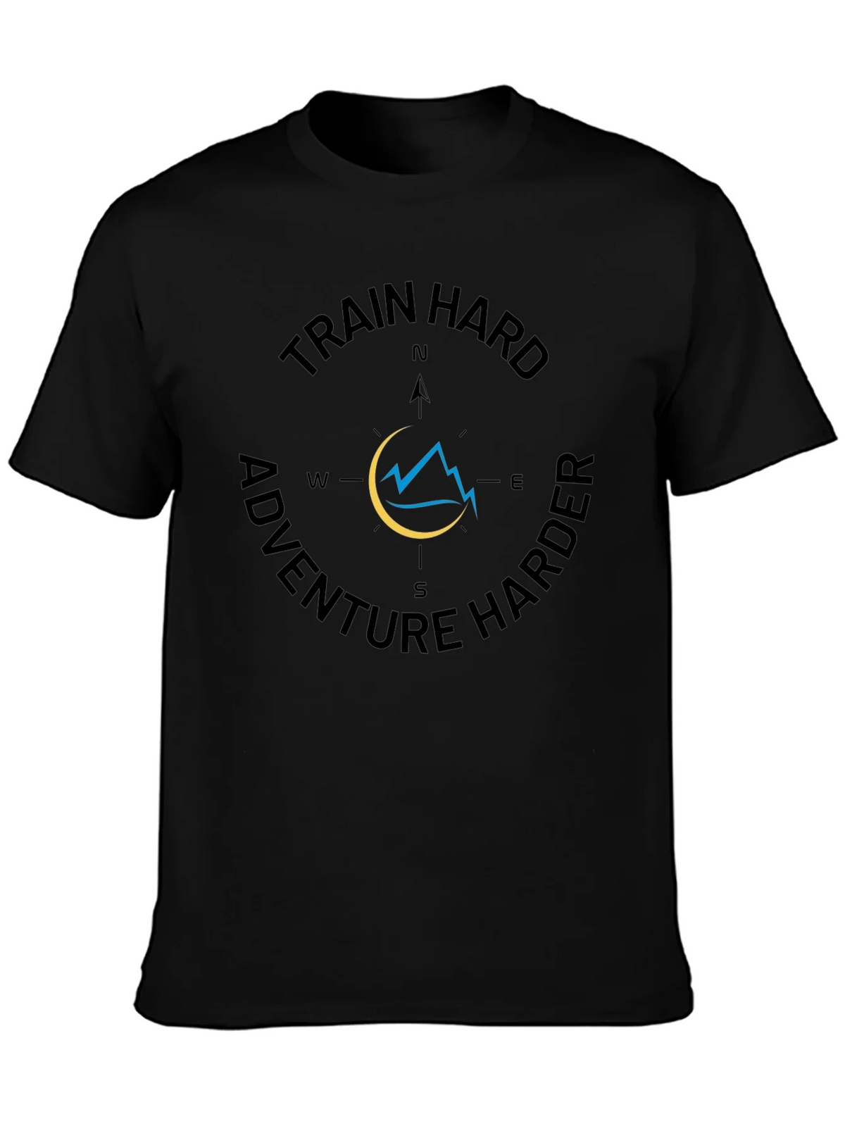 Train Hard Adventure Harder Black Graphic Tee product image 3